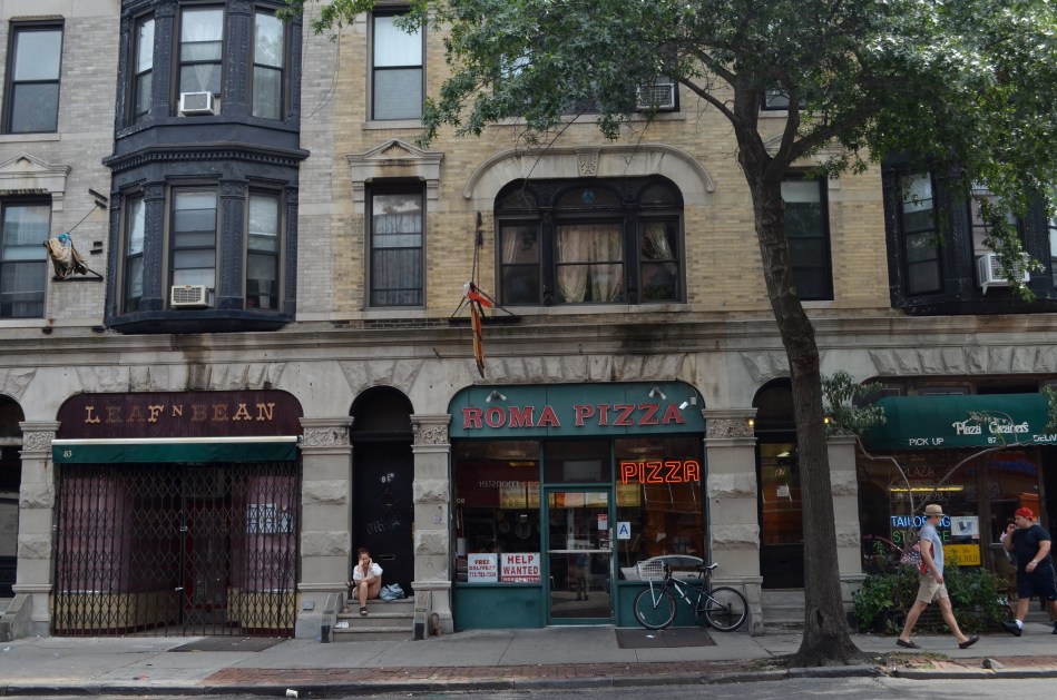 Park Slope, Brooklyn, 2012. Trying to catch as much activity as a street glance, at any given moment, can. 1/320 sec., F/7.1, ISO 100, 24mm.