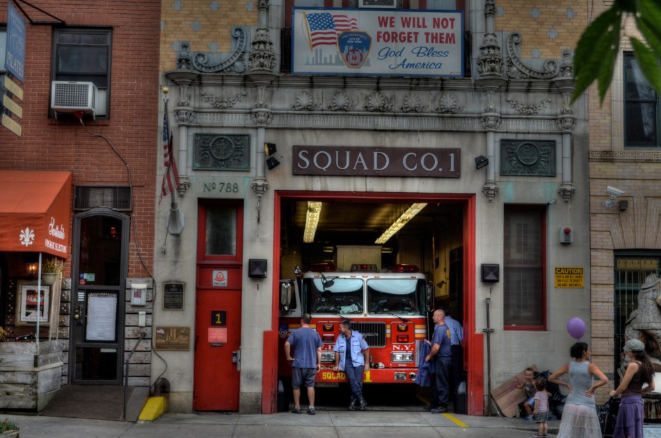 Like a theatre play, some images read best as self-contained, left-to-right "worlds". A firehouse in Brooklyn, 2012. 1/60 sec., f/6.3, ISO 100, 38mm.