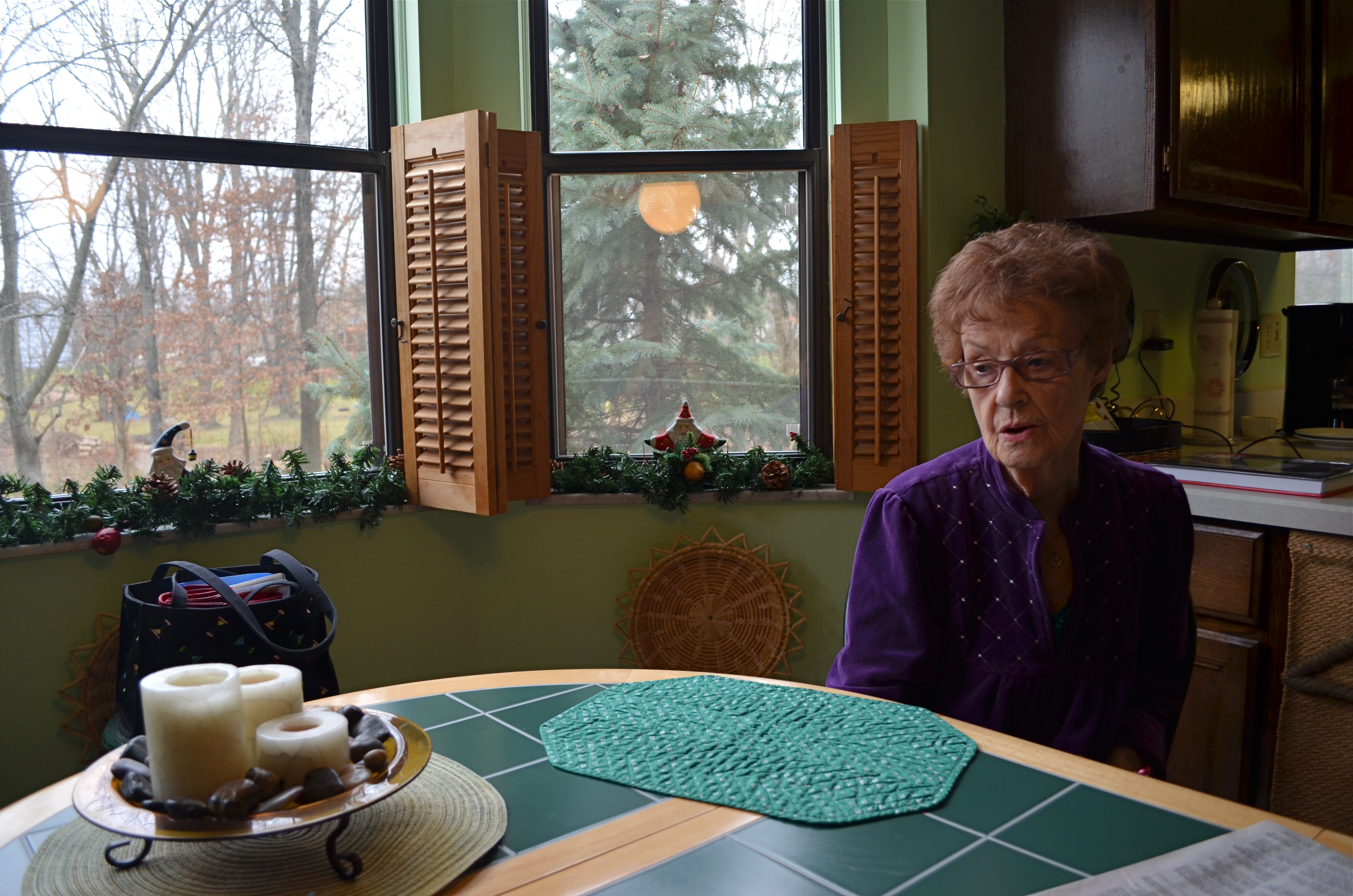 My beautiful mother, well past 21 but curator of a remarkable face. Window light softens, but does not erase the textures of her features. 1/60 sec., f/4.5, ISO 200. 18mm.