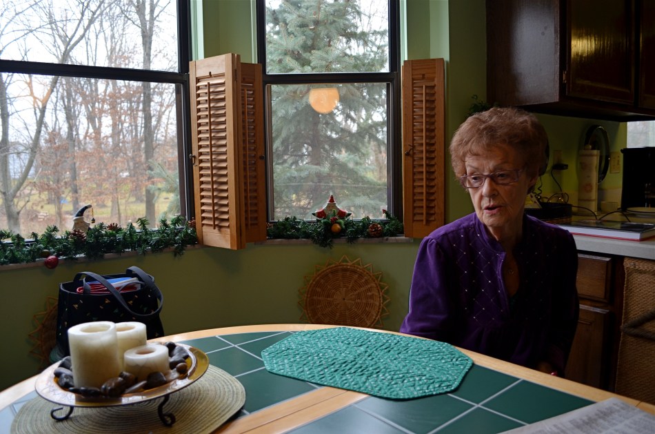 My beautiful mother, well past 21 but curator of a remarkable face. Window light softens, but does not erase the textures of her features. 1/60 sec., f/4.5, ISO 200. 18mm.