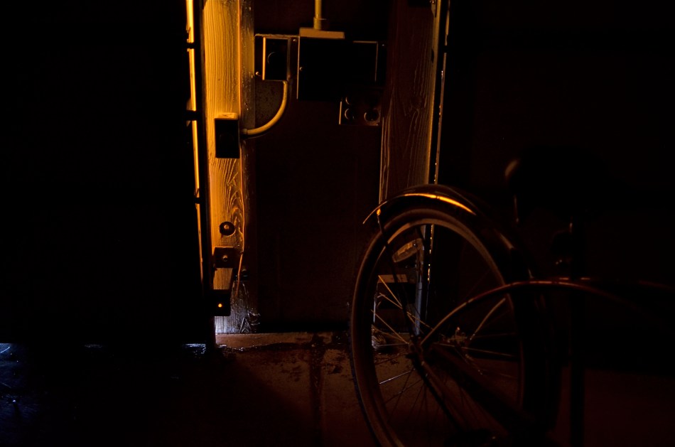 Had I stopped to get a tripod ready for this, my light, and my chance, would have morphed away. 1/15 sec. handheld with a fast 35mm prime,, wide-open at f/1.8, ISO 640, 35mm.