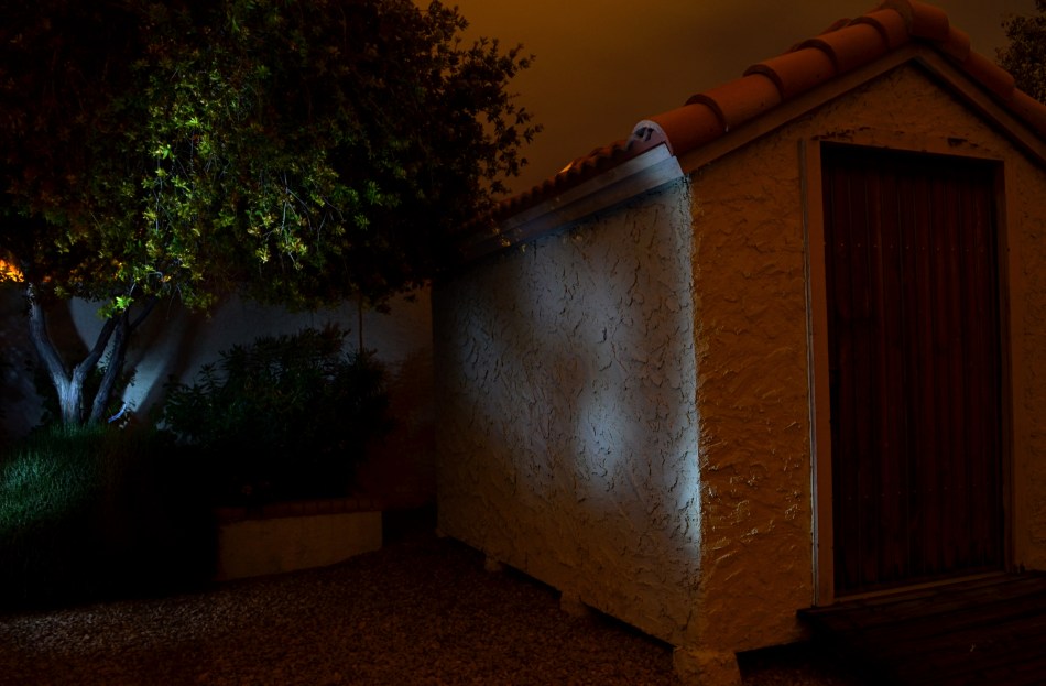 No lighting in the back yard, unless you "paint" it on: 30 sec., f/8, ISO 100, 18mm.