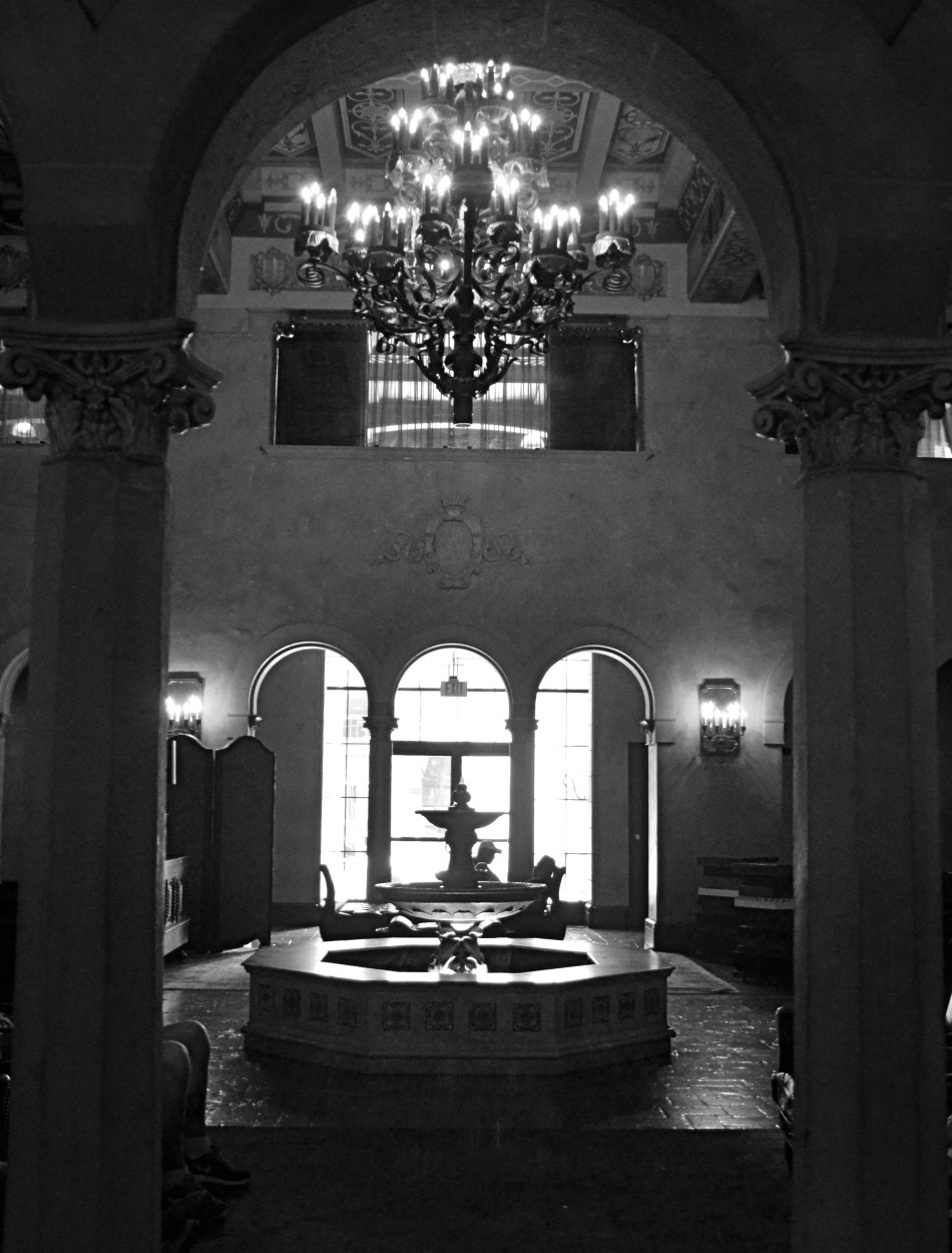 This murky mess is barely tolerable in monochrome. 1/25 sec., f/3.5, ISO 1250, 18mm.