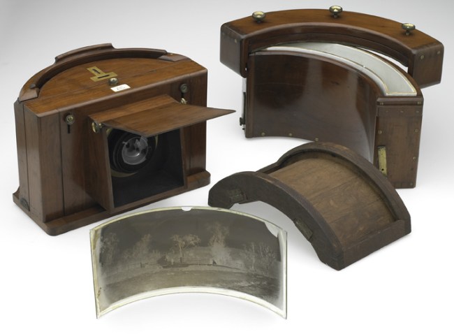 Old school: a panoramic plate camera from the 1800's.