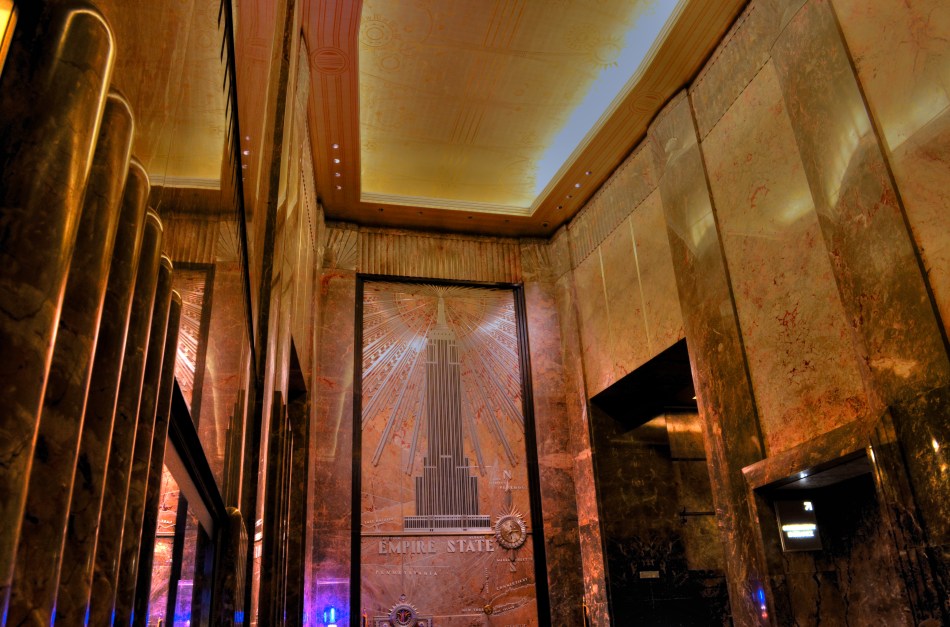 Big Dreams, Big Walls: The elegant lobby of the Empire State Building, NYC.