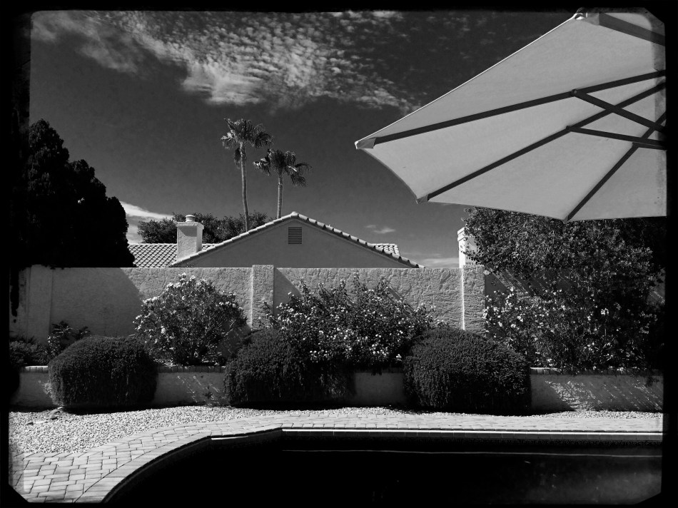Dark skies on a cel phone with the addition of a "red sensitivity" app effect.