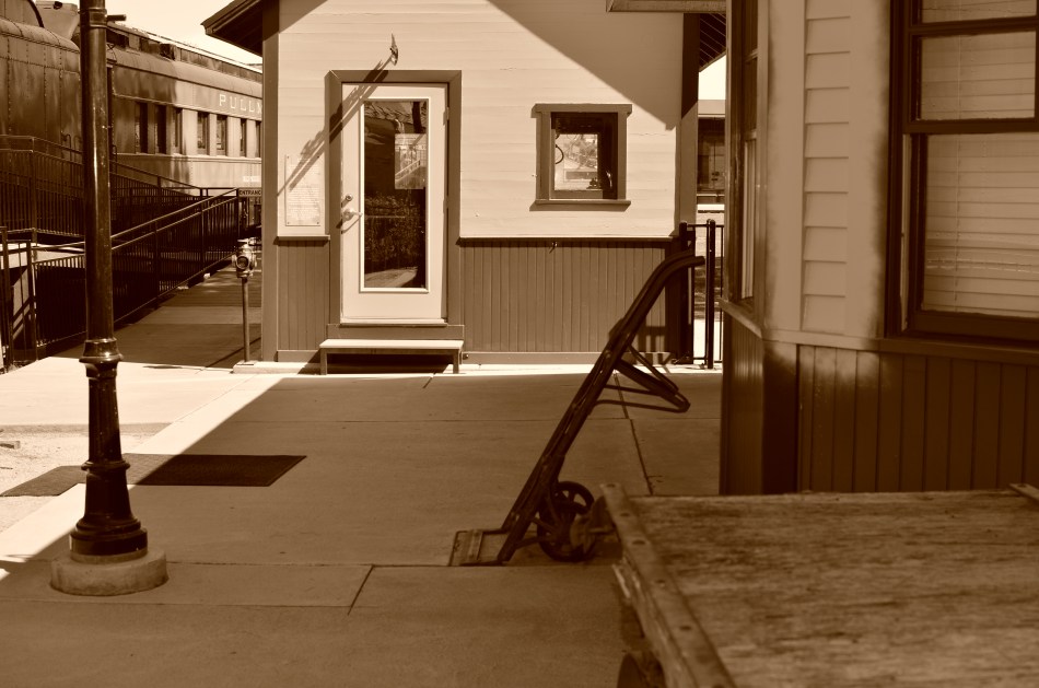The light on this railroad depot was not as harsh or contrasty as seen here: I merely liked it better that way.