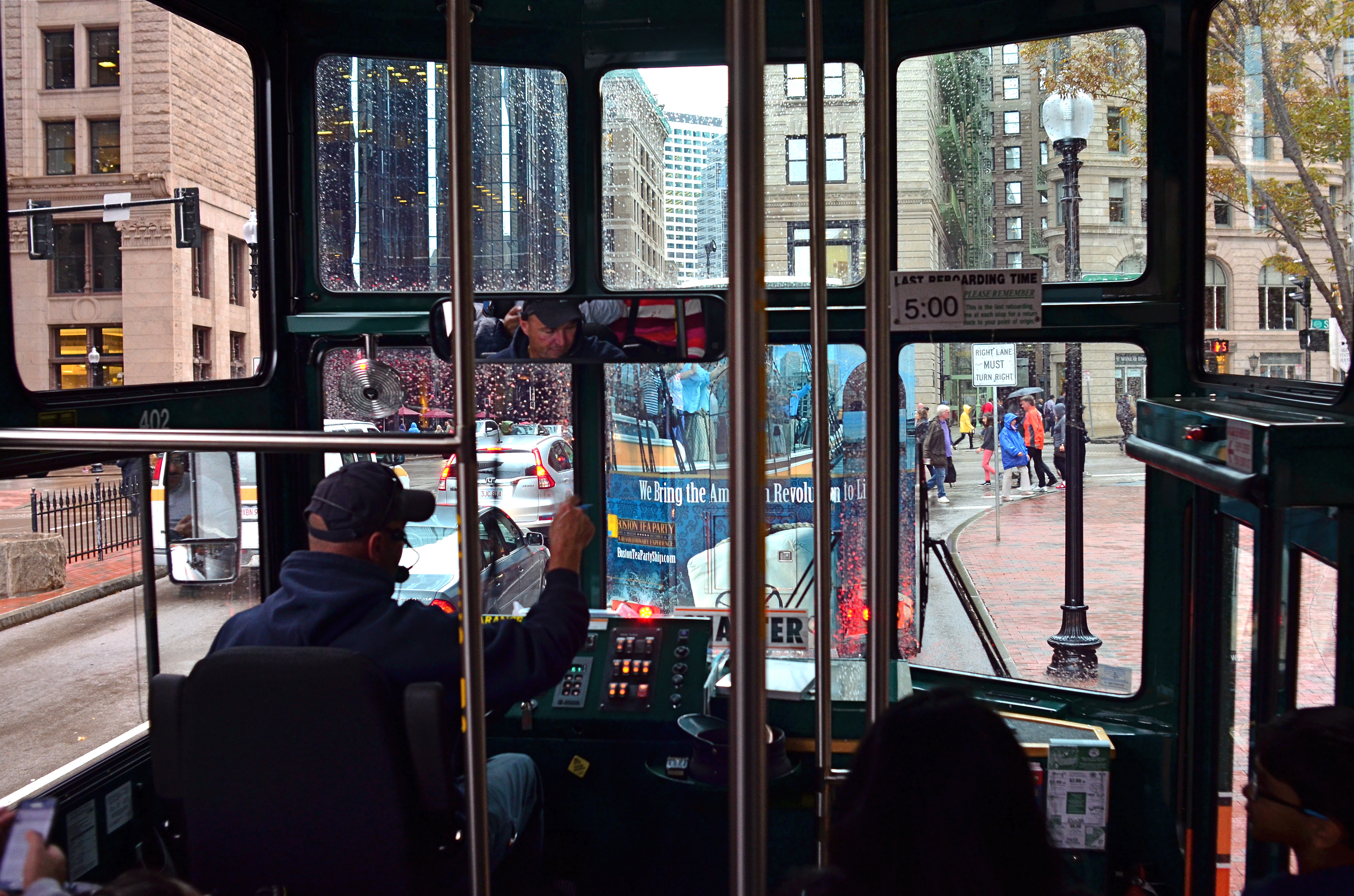 "...the driver on the bus says 'look to your right'..." Sometimes the window is part of the story.