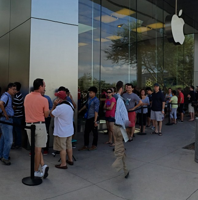 When people move through your iPhone pano panning sweep, they get kind of scissored away.