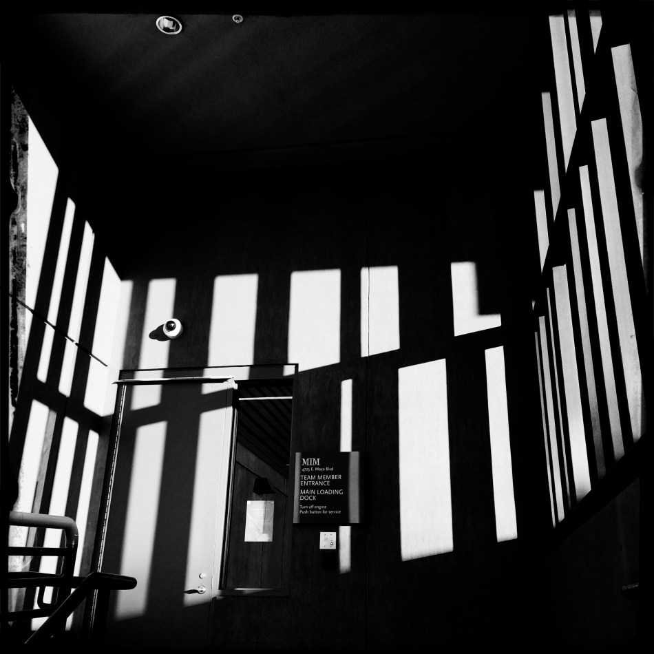 A box built solely out of black and white bands.