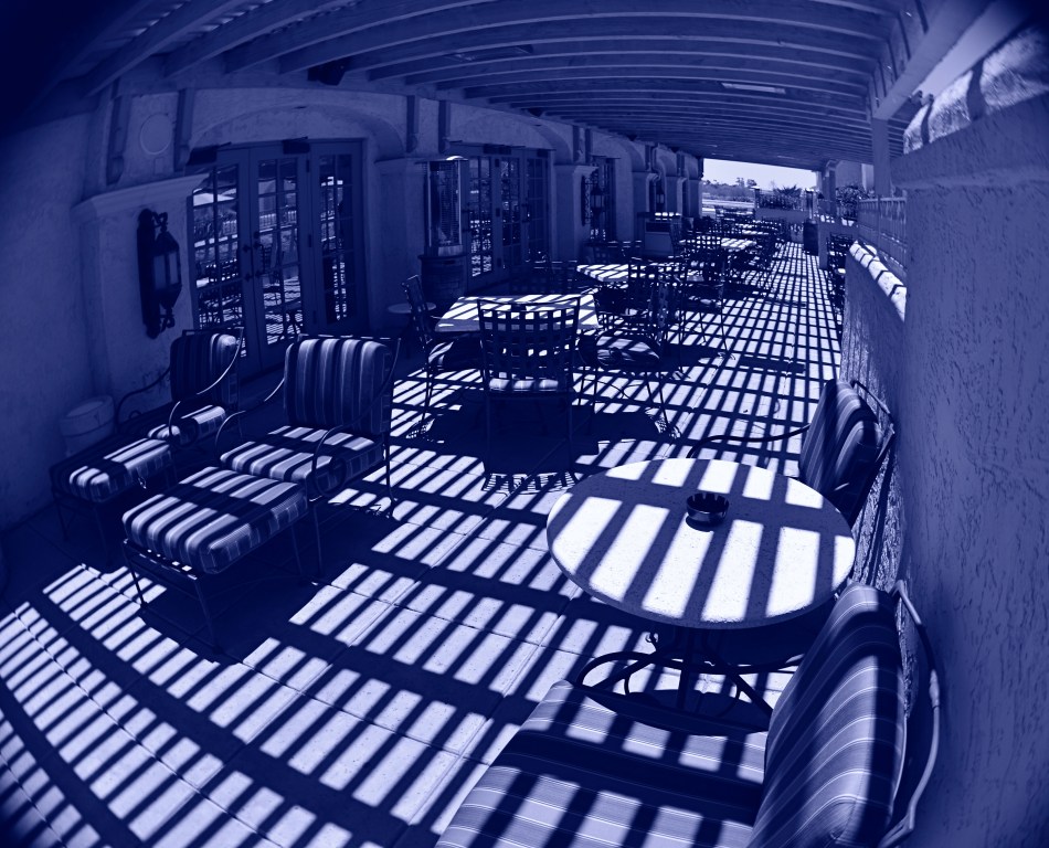 Cyan Veranda (2016). Controlling the fisheye effect with composition and angle.