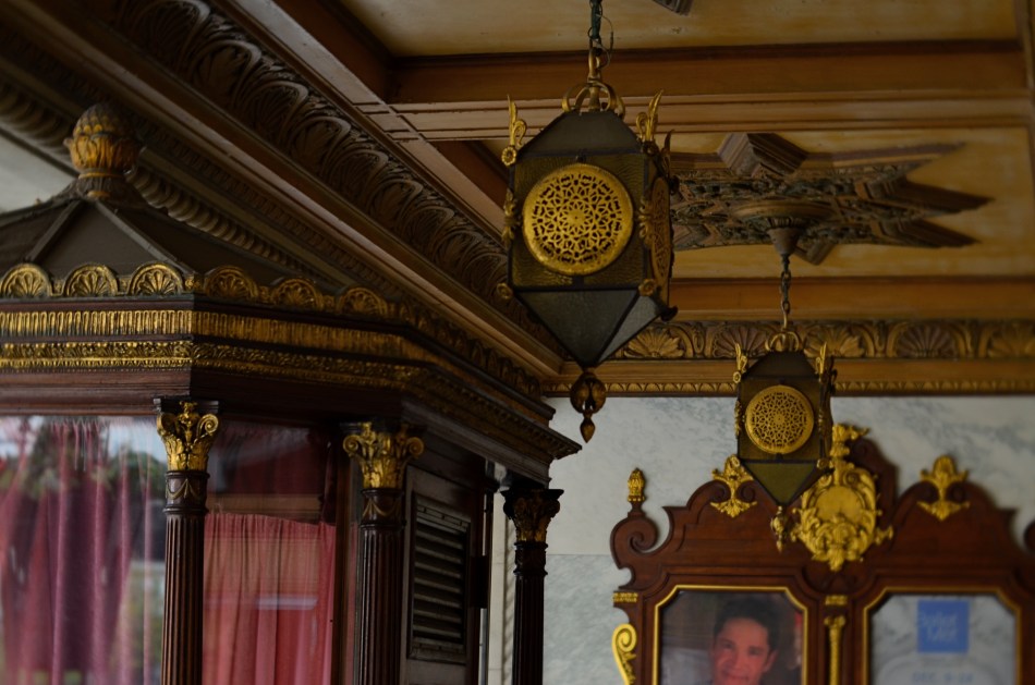 Nearly the same front to back distance, but with a slight diagonal. 